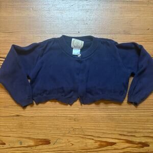 The Beaufort Bonnet Company dark navy blue cropped cape pima sweater SIZE 4T